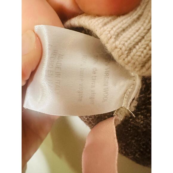 AUTUMN ADEIGBO Brown Horse Printed 100% Virgin Wool Marla Turtleneck Top Small - Picture 13 of 14